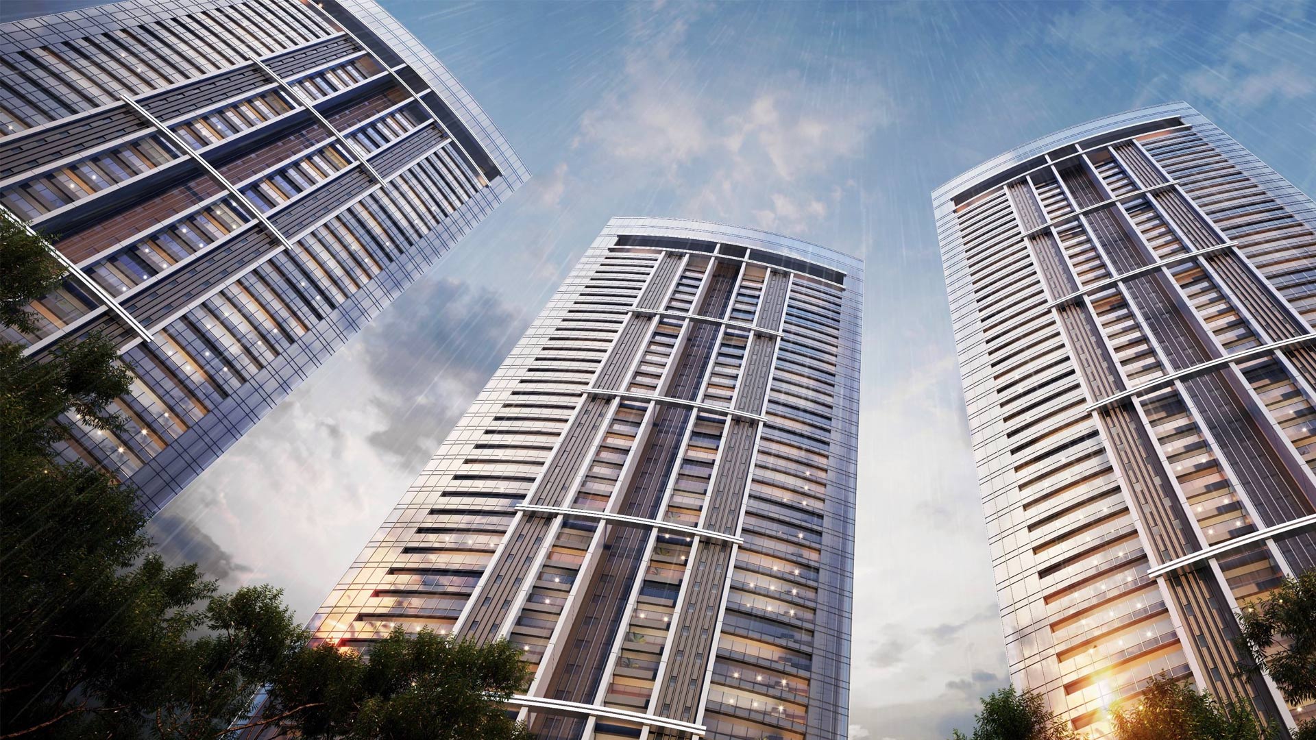 DLF Privana North hero towers with landscaped greens